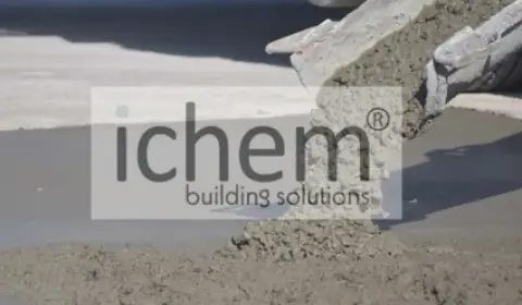 Concrete Pouring with Advanced ichem Additives A truck pouring high-quality concrete enhanced with ichem and ichem building solutions additives