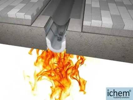 ichem: Superplasticizers for Strong and Fast-Setting Concrete A close-up image of concrete being poured, enhanced with ichem building solutions superplasticizers for early strength development