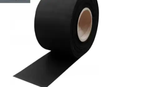 ichem: Integrated Solutions for Moisture Barriers and Building Protection A roll of black moisture barrier tape from ichem building solutions for protecting building foundations