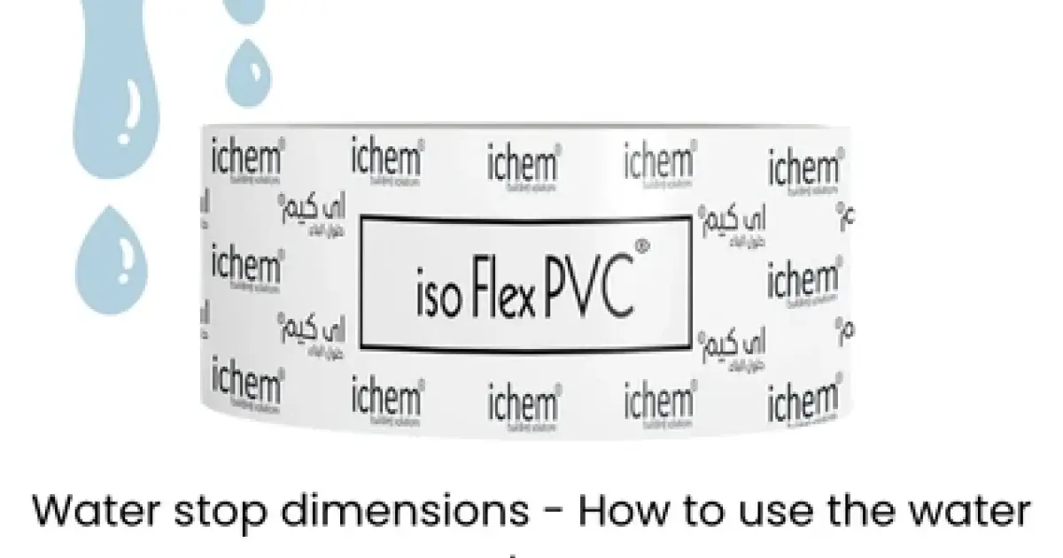 Waterstop-dimensions-How-to-use-the-waterstop a roll of white isoflex PVC waterstop, a waterproofing product for concrete construction joints from ichem