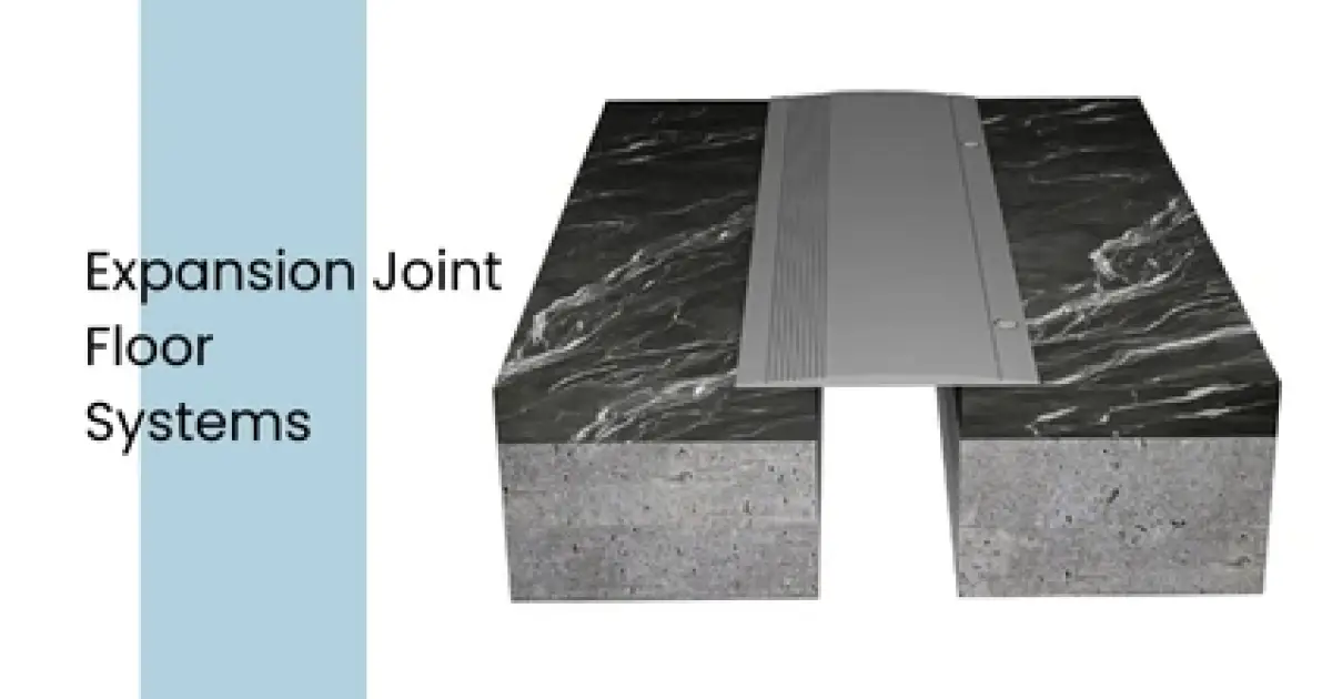 i330expansion-joint-floor-systems 3D rendering of an expansion joint floor system between marble tiles and concrete, illustrating the joint's mechanism in a construction project-i330