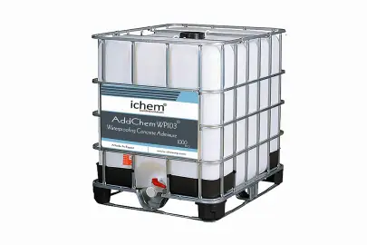 Construction-Chemicals-Solutions-ichem-addchem-Wp-103-1000kg صوره توضح مادة ادد كيم wp 103 عازلة للماء للخرسانه في عبوة 1000 كجم من ichem  لحلول البناء