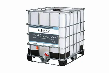 Construction-Chemicals-Solutions-ichem-addchem-cure-WX-1000kg اليك صورة توضح منتج عبوة 1000kg من شركة ichem  يساعد في عدم نفاذية المياه في الخرسانة الجاهزه