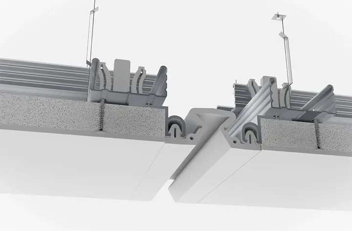 expantion-joints-solutions-i371 صور توضح فاصل انشائي i371 من ichem لصناعة وتوريد الفواصل الانشائيه و كيماويات البناء . فاصل تمدد للاسقف تم تصميمه خصيصا للمشاريع الكبيره مثل المستشفيات و المراكز التجاريه و المباني المكتبيه .
