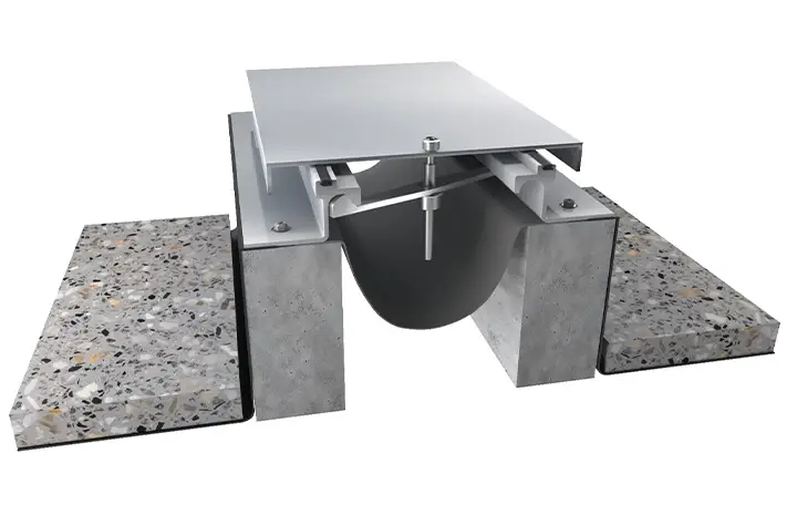 Expantion-joints-solutions-i130 فاصل انشائي زلزالي للاسقف من شركة ichem for expansion joints تم تصنيعه من الالومنيوم ليساهم في استيعاب حركة المنشأة