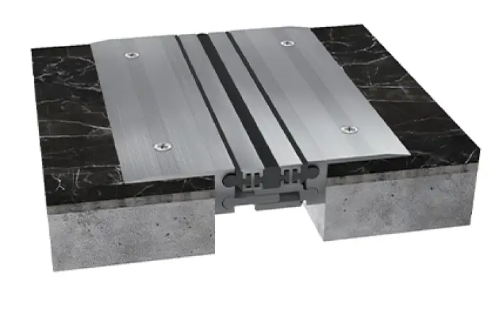 expantion-joints-solutions-i325 صوره توضح فاصل انشائي من ichem يتم تركيبه علي اكثر من نوع من التشطيبات